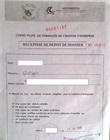 Récépissé de dépôt dossier CFCE